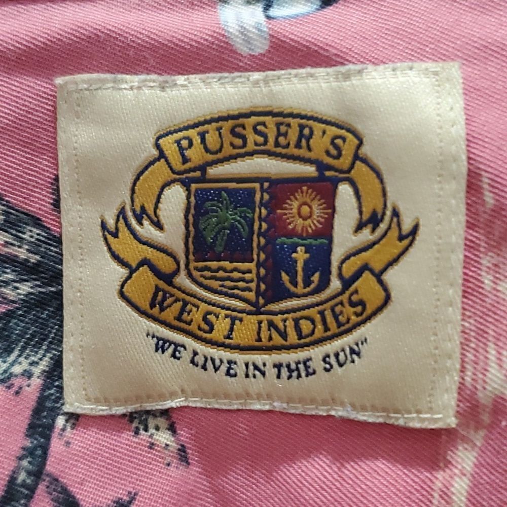 PUSSER WEST INDIES,Mens Silk Blend BUTTON UP SHIRT, SIZE L - Picture 2 of 5